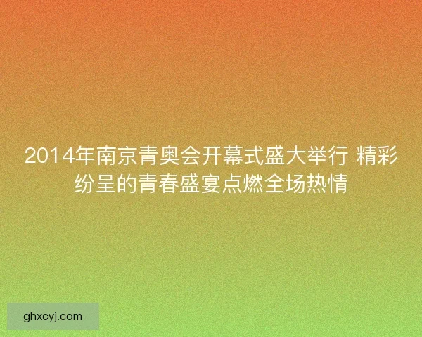 2014年南京青奥会开幕式盛大举行 精彩纷呈的青春盛宴点燃全场热情 2014年南京青奥会开幕式盛大举行 精彩纷呈的青春盛宴点燃全场热情