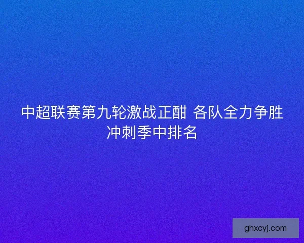 中超联赛第九轮激战正酣 各队全力争胜冲刺季中排名 中超联赛第九轮激战正酣 各队全力争胜冲刺季中排名