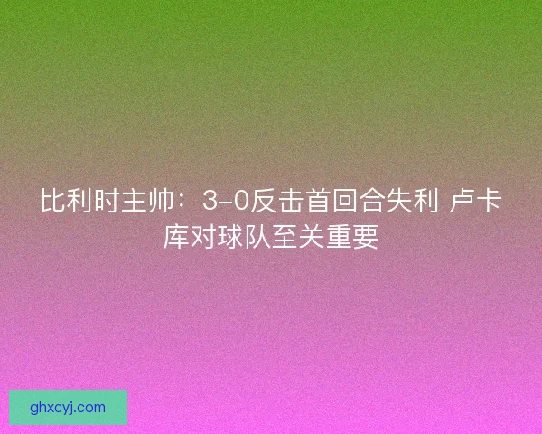 比利时主帅:3-0反击首回合失利 卢卡库对球队至关重要 比利时主帅:3-0反击首回合失利 卢卡库对球队至关重要